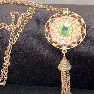 Vintage Evil Eye tassel Necklace